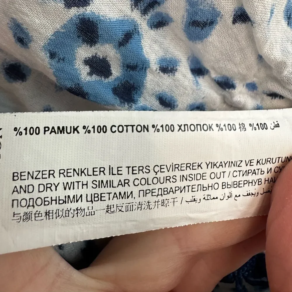 Mudo Blue Tie-dye Beach Coverup 100% cotton Size Medium/Large